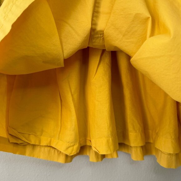 MINI BODEN Striped Daisy Dress Girls 4-5 4T 5T Blue Mustard Yellow Button Skirt - Picture 6 of 10